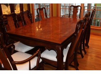 Asian Dining Table And 8 Chairs