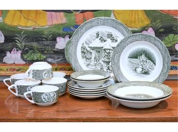 The Old Curiosity Shop Vintage Dinnerware By Royal, 17 Pcs