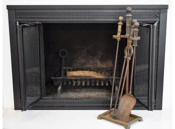 Cast Iron Fireplace Grate And Fireplace Tools