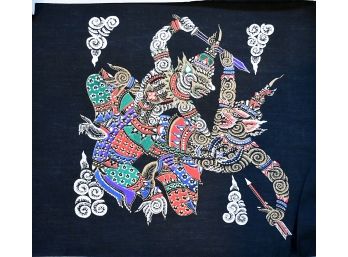 Vintage Traditional Thai Batik Painting On Silk, Unframed 11x11' #4