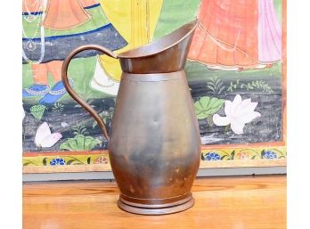Large Copper And Brass Pitcher 15'
