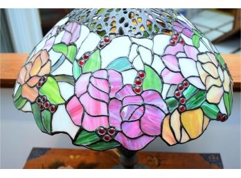 Art Nouveau Tiffany Style Glass Shade Table Lamp, 24' Purchased For $450 In Manhattan.