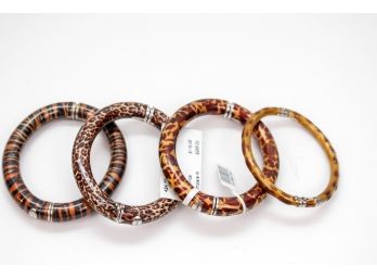 Four Rosato Sterling And Enamel Bangle Bracelets (RETAIL $1,100)