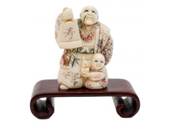 Neisuke Figurine On Wooden Stand