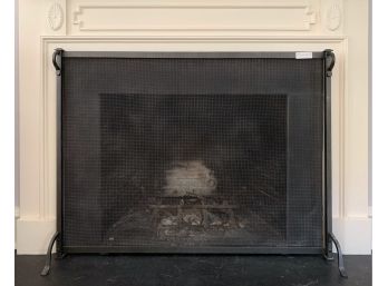 Iron Mesh Fireplace Screen