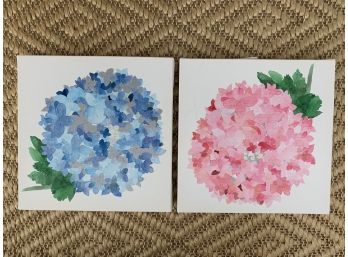 Set Of 2 Hydrangea Canvas Prints