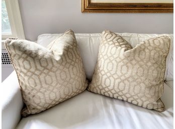 Pair Of Linen And Silk Accent Pillows