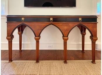 Marble Top Console With Lion Head Ring Pulls