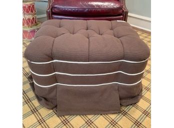 Brown Tufted Upholstered Ottoman