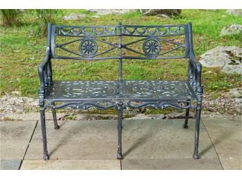 Wrought Iron Style Outdoor Bench