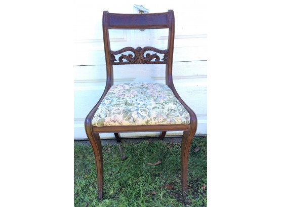 Vintage Used Wood Floral Cushion Living Room Chair Furniture