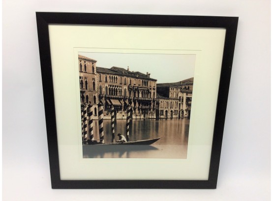 Framed Venice Italy Photograph Style Black & White Print
