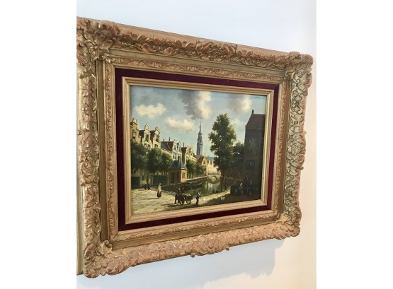 Gorgeous Vintage Oil Painting In A Gilt Frame