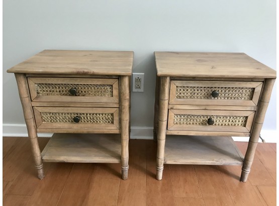 Pair Of Bamboo Like End Tables