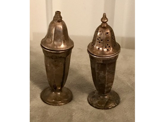 Vintage Silver Salt And Pepper Shakers