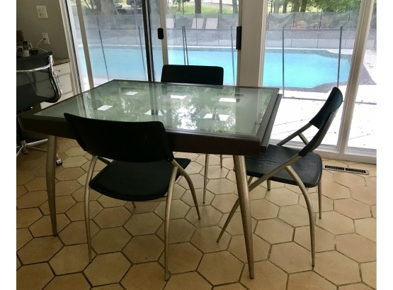 Incredible Italian Designed  Callig Table And Three Chairs