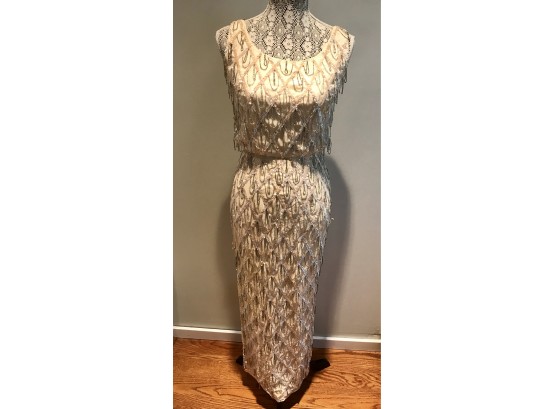 Stunning Lillie Rubein 100% Silk Beaded Gown