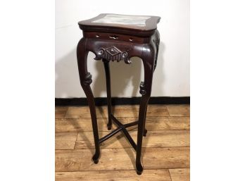 Stunning Antique Chinese Rosewood Stand W/Marble - AMAZING Piece (Old Labels & Marks) - GREAT !