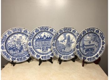 Lot Of Four (4) Antique / Vintage WEDGWOOD / YALE UNIVERSITY Plates (Lot 1 Of 2)