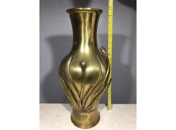 Interesting Large Antique Brass Urn Vase -  Asian ? Chinese ? - Large Piece - As-Is  - GREAT PIECE