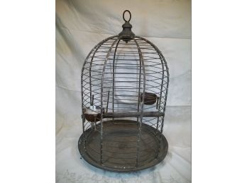 Fantastic Huge Antique Brass Bird Cage - Made In England - Unusually Large !