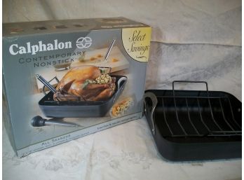 Great Calphalon Roasting Pan & Rack - Appears Never Used W/Original Box