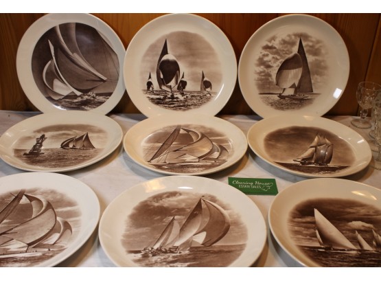 Collection Of 9 Nautical Themed Collector's Plates By M. Rosenfeld And Son From 1969 Delano Studio