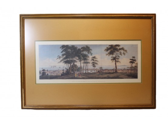 'View Of The Town And Roads In Singapore From The Government Hill' Framed & Matted Artwork