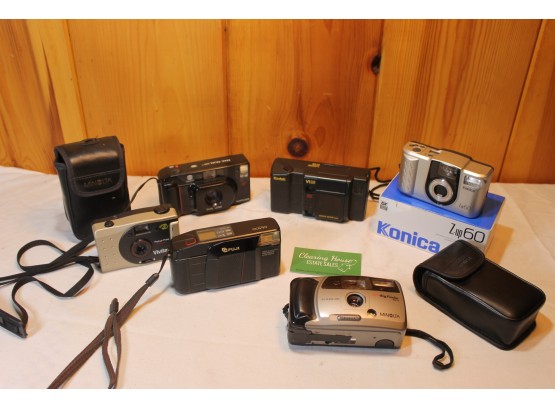 Collection Of Vintage Camera's Including Fugi, Konica, Minolta, Kodak & More