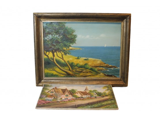 Vintage Pair Of Oil's On Wood - Both Signed