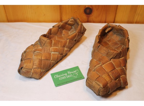 1937 Basket Weave Moccasin Shoes Made In England By Tehty Suomessa?