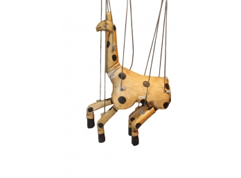 Cool Vintage Wooden Posable Giraffe Marionette - Made In Thailand