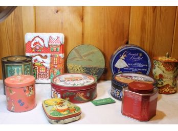 Retro Collection Of 10 Tins From 1950's On
