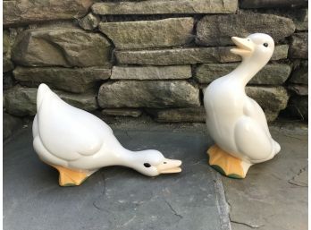 Pair Of Fab Painted Ceramic Ducks