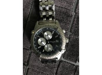 Large Men's Stainless Steel Watch (Not Authentic Breitling) - AS IS