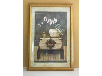A Very Large & Nicely Framed  Yuriko Takata (American, B. 1957) Print Of Orchid