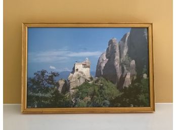 UPDATE : A Lovely Framed Mountainside Photograph - Possibly Meteora Greece