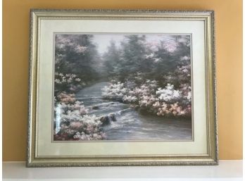 A Large High End Framed & Signed Diane Romanello 'River Cascade' Fine Art Giclee Print