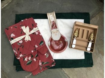 Collection Of Christmas Items! Vintage Pier One Silk Shantung Placemats