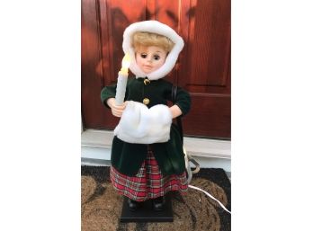 Vintage Animated And Illuminated Christmas  Motionette Doll In Pristine Condition