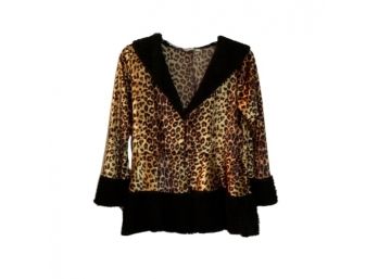 Leopard Print W/ Black Trim Jacket, Child Size Medium / Large
