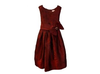 Scarlet Satin Dress W/ Bow, Size 6