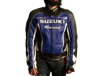 Suzuki Intersport Motorcycle Gear Leather Jacket, Size XL  (RETAIL $559.00)