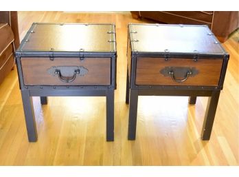 Pair - Asian Inspired - Single Drawer Side Tables