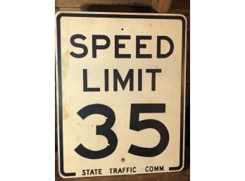 Authentic Wooden Speed Limit Sign