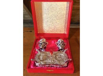 Ornate Salt And Pepper Shakers With Music Box
