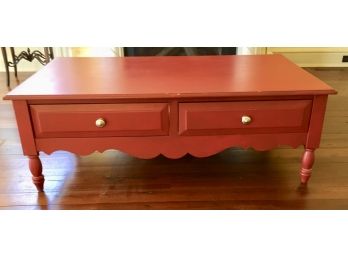 Two Drawer Red Cocktail Table