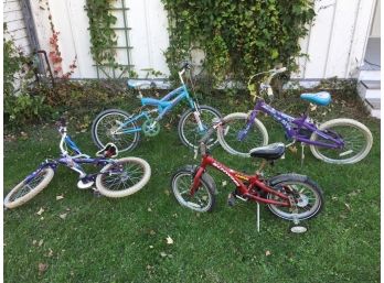 Four Childrens Bicycles
