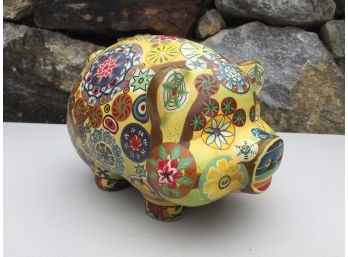 Beautiful Hand Painted Ceramic Piggy Bank