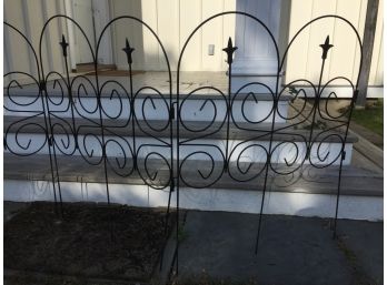 Five Pieces Of Ornate Wrought Iron Interlocking Garden Edging